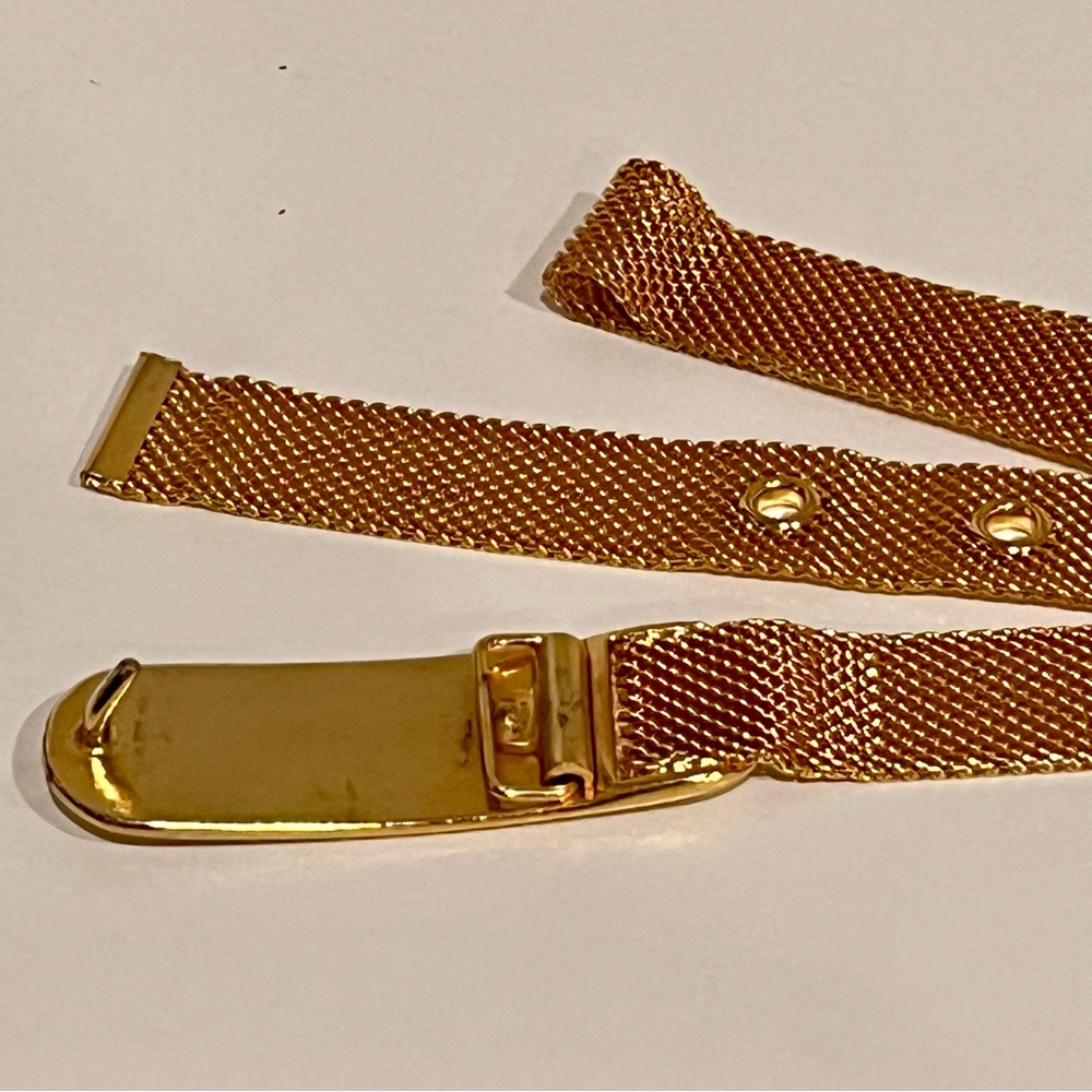 Vintage GUESS Gold-Tone Mesh Metal Belt Y2K Designer Chain Quiet Luxury Retro - Picture 5 of 13
